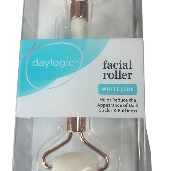 Daylogic Facial Roller White Jade for dark circles wrinkles and puffiness NEW - Picture 2 of 4